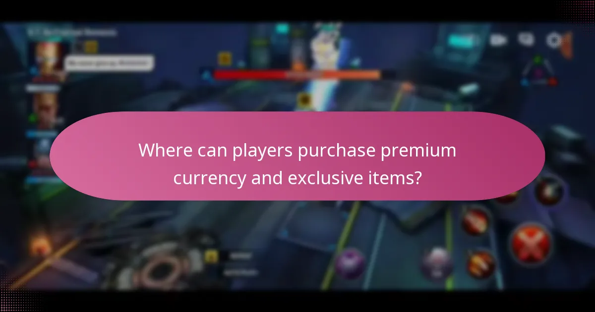 Where can players purchase premium currency and exclusive items?